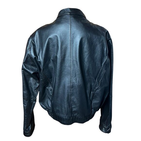 Wilsons Mens Black Leather Bomber Biker Jacket Insulated Zip Out lining Size 48 - Picture 9 of 10